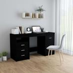 vidaXL Bureau 140x50x76 cm bewerkt hout zwart, Verzenden, Nieuw