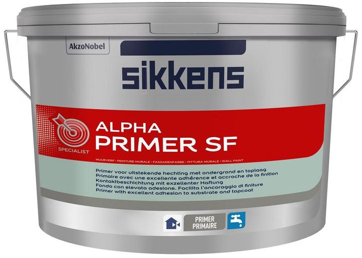 Sikkens Alpha Primer SF - 10L RAL 9010 | Zuiver Wit 10L, Doe-het-zelf en Verbouw, Verf, Beits en Lak, Verf, Wit, Nieuw, 5 tot 10 liter