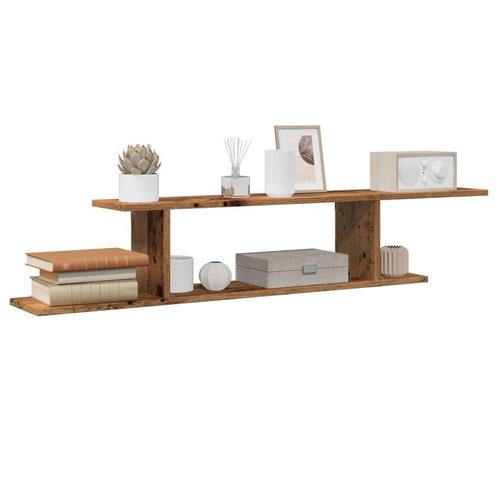 vidaXL Tv-wandschap 125x18x23 cm bewerkt hout oud, Huis en Inrichting, Woonaccessoires | Wandplanken en Boekenplanken, Nieuw, Verzenden