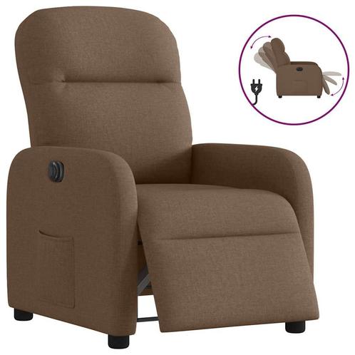 vidaXL Fauteuil verstelbaar elektrisch stof bruin, Huis en Inrichting, Fauteuils, Nieuw, Verzenden