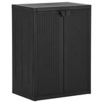 vidaXL Tuinkast 65x45x88 cm polypropyleen rattan zwart, Verzenden, Nieuw