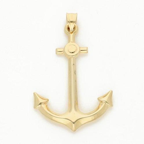 Zonder Minimumprijs - Hanger - 14 karaat Geel goud - Anker, Sieraden, Tassen en Uiterlijk, Antieke sieraden
