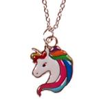 Ketting RVS Zilverkleurig 55cm - Hangertje Emaille Eenhoorn, Sieraden, Tassen en Uiterlijk, Kettingen, Ophalen of Verzenden, Nieuw
