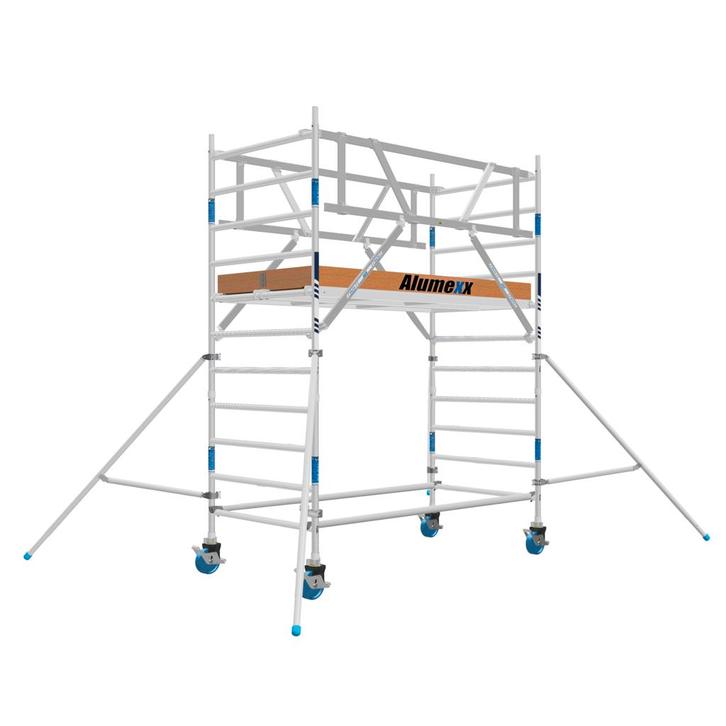 Basic rolsteiger 135 x 4,2m WH AGS-voorloopleuning Dubbel, Doe-het-zelf en Verbouw, Steigers, Rolsteiger of Kamersteiger, Nieuw