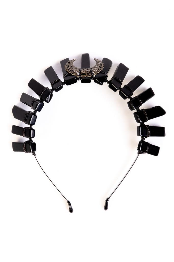 Haarband Bergkristal Zwart Maan Kristal Diadeem Fantasy Boho, Kleding | Dames, Carnavalskleding en Feestkleding, Accessoires, Nieuw