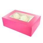 Culpitt Cupcake Doosje 6/12 Roze (tray-venster) 20st., Nieuw, Verzenden