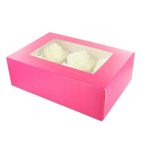 Culpitt Cupcake Doosje 6/12 Roze (tray-venster) 20st., Hobby en Vrije tijd, Taarten en Cupcakes maken, Nieuw, Verzenden