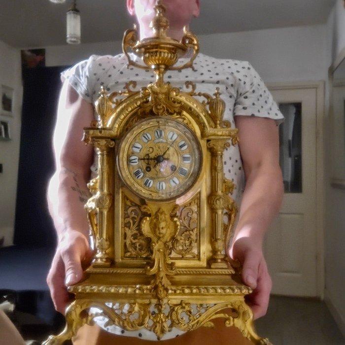 Tafelklok Lodewijk XVI-stijl - Verguld brons - Ca. 1880 -, Antiek en Kunst, Antiek | Klokken