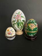 Messing cloisonné en porselein Ei - 3 oeufs dont 2 boîtes -