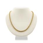 Gouden gedraaide schakel ketting | 51 cm (unisex ketting), Ophalen of Verzenden, Gebruikt, Overige kleuren, Goud