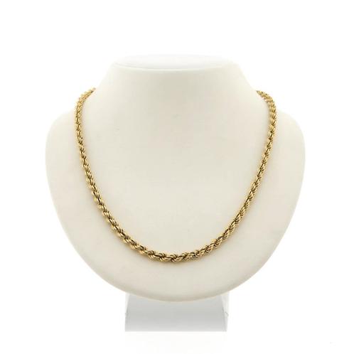 Gouden gedraaide schakel ketting | 51 cm (unisex ketting), Sieraden, Tassen en Uiterlijk, Kettingen, Overige kleuren, Gebruikt