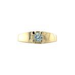Vintage ring met blauwe topaas 8 krt, Ophalen of Verzenden, Nieuw