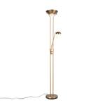 Vloerlamp brons met leeslamp incl. LED en dimmer - Diva 2, Huis en Inrichting, Lampen | Vloerlampen, Nieuw, Overige materialen