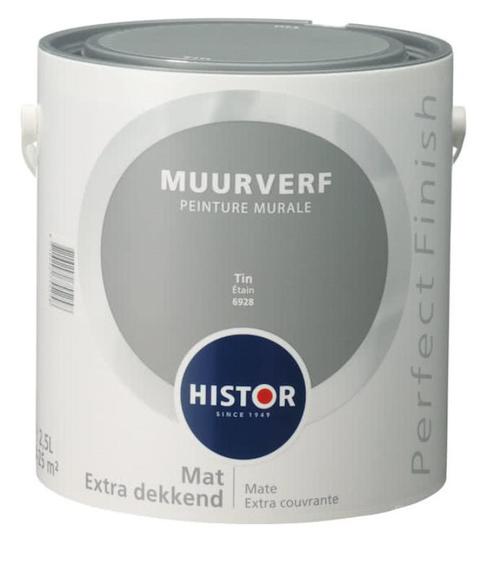 Histor Perfect Finish Muurverf Mat - Tin 6928 - 2,5 Liter, Doe-het-zelf en Verbouw, Verf, Beits en Lak, Verf, Overige kleuren