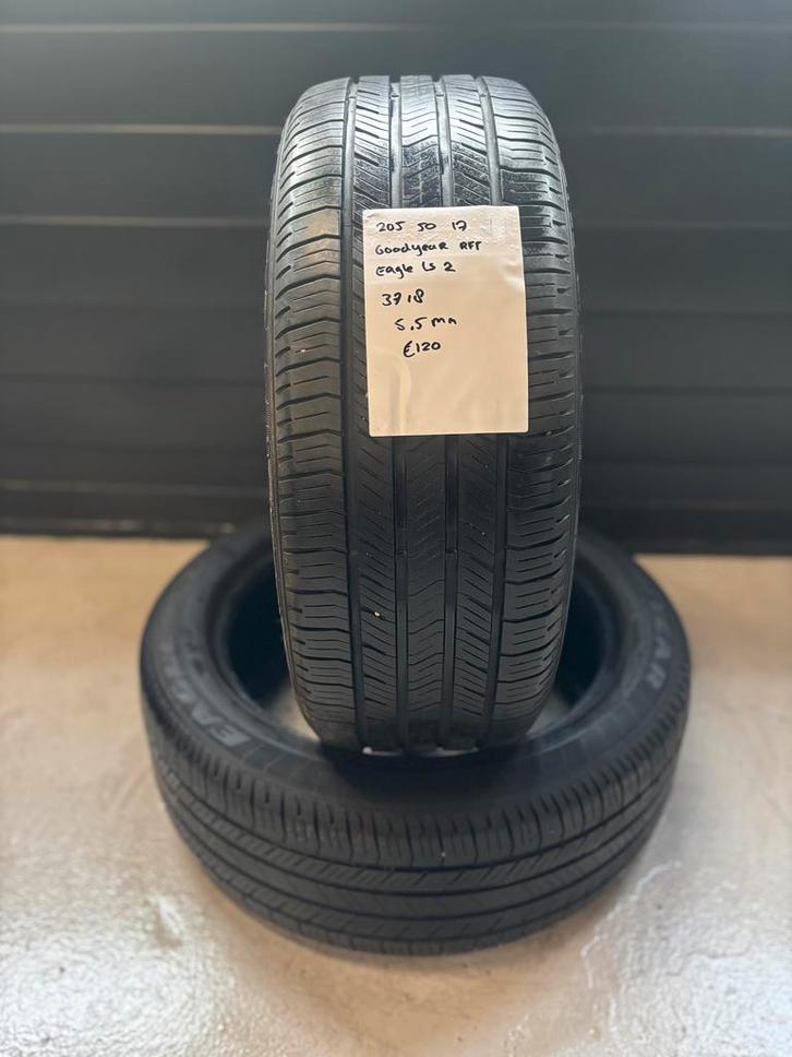 205/50/17 GOODYEAR EAGLE LS2 RFT 5,5MM 2 STUKS 120,- (3718), Auto-onderdelen, Banden en Velgen, 17 inch, BOVAG lid, Stiba lid