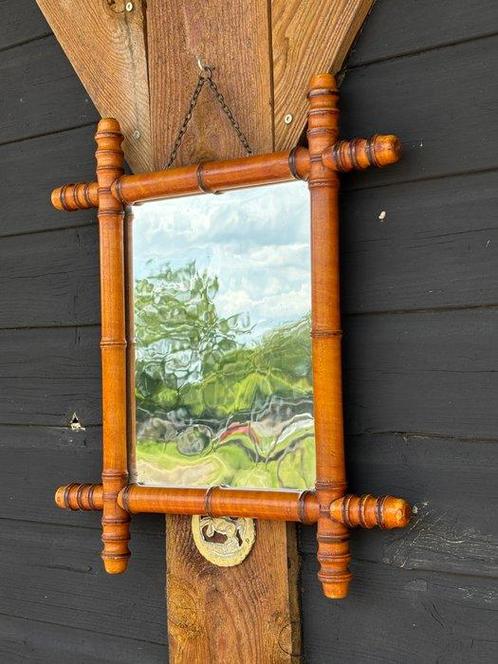 Wandspiegel - Beuken - Bamboe spiegel, Antiek en Kunst, Kunst | Designobjecten