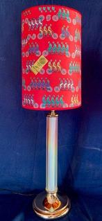 Tafellamp - Fornasetti loom lampenkap, glazen basis - Glas,