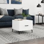 vidaXL Salontafel 50x50x40 cm bewerkt hout wit, Huis en Inrichting, 50 tot 100 cm, Verzenden, Nieuw, 50 tot 100 cm