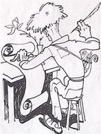 Schrijver met veerpen (lijst optie, Lithos), Verzenden