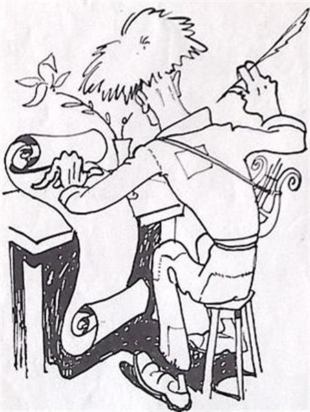 Schrijver met veerpen (lijst optie, Lithos), Antiek en Kunst, Kunst | Litho's en Zeefdrukken, Verzenden