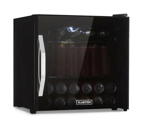Klimaatkast Tafelmodel Minibar met Glazen Deur Zwart, Witgoed en Apparatuur, Koelkasten en IJskasten, Minder dan 75 liter, Nieuw