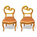 Stoel (2) - Hout, Textiel - Set van twee stoelen - Hoogte: