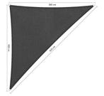 Premium schaduwdoek 3x3x4.2m driehoek waterdoorlatend Ca..., Nieuw