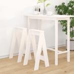 vidaXL Krukken 2 st 40x40x75 cm massief grenenhout wit, Huis en Inrichting, Stoelen, Verzenden, Nieuw, Wit