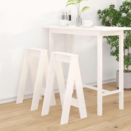 vidaXL Krukken 2 st 40x40x75 cm massief grenenhout wit, Huis en Inrichting, Stoelen, Wit, Nieuw, Verzenden