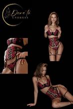 Sexy Lingerieset - Jarretels - Kant & Bloemen - Gratis Body, Verzenden, Setje