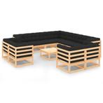 vidaXL 12-delige Loungeset met antracietkleurige kussens, Verzenden, Nieuw, Loungeset