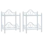 vidaXL Nachtkastjes 45x30,5x60 cm staal en gehard glas wit 2, Nieuw, 55 tot 70 cm, 45 tot 65 cm, Verzenden
