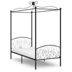 vidaXL Hemelbedframe metaal zwart 90x200 cm, 90 cm, Eenpersoons, Verzenden, Zwart