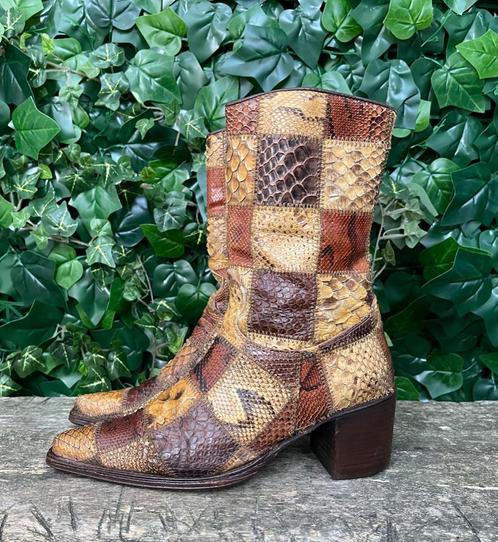 Super gave vintage Python Sendra laarzen maat 37 (UK 4,5), Kleding | Dames, Schoenen, Bruin, Gedragen, Lage of Enkellaarzen, Ophalen of Verzenden