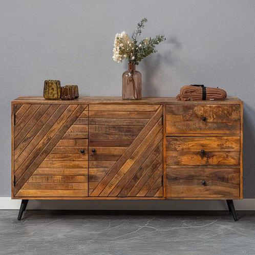 Dressoir Mangohout Fiona 145 cm, Huis en Inrichting, Kasten | Dressoirs, Nieuw, Overige houtsoorten, Verzenden