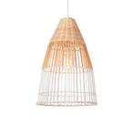 Landelijke hanglamp bamboe en wit - Bamboo, Huis en Inrichting, Lampen | Hanglampen, Nieuw, Art Deco, 75 cm of meer