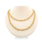 Gouden fantasie schakel ketting | 85 cm (schakelketting), Ophalen of Verzenden, Gebruikt, Overige kleuren, Goud