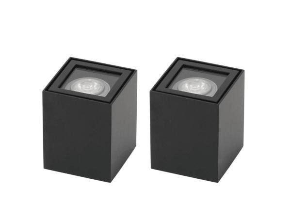 Veiling - 2x Base on opbouwspot GU10 kantelbaar 80x80mm zwar, Huis en Inrichting, Lampen | Spots