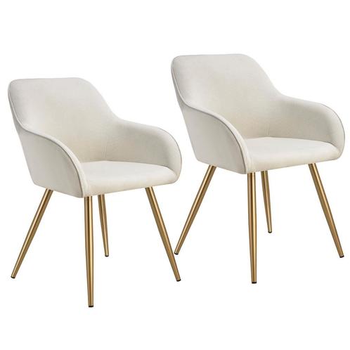 Eetkamerstoel Marilyn, koordlook, gestoffeerd - creme/goud,, Huis en Inrichting, Stoelen, Verzenden