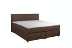 Mörgenn Boxspring Parga - Bruin Lederlook - 90x200 cm, Verzenden, Nieuw, Bruin, Modern