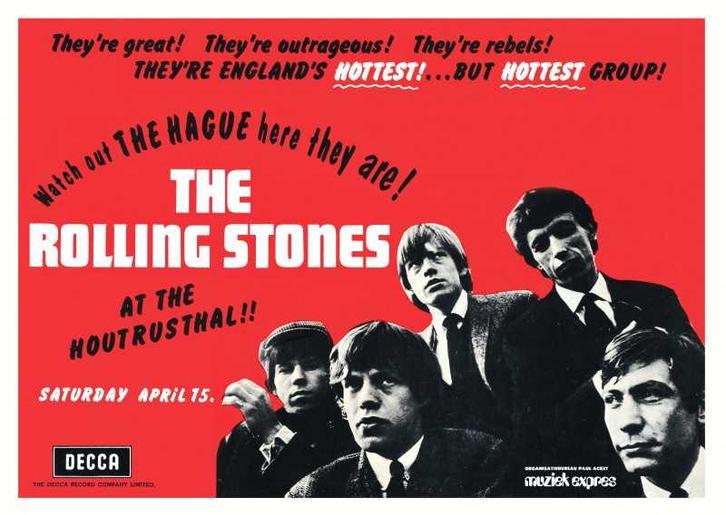 Posters - Poster Rolling Stones - Den Haag - Horizontaal, Verzamelen, Muziek, Artiesten en Beroemdheden, Zo goed als nieuw, Verzenden