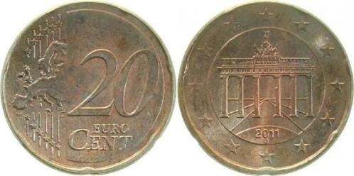 2011 J 20 Cent auf 5 Cent Rohling Duitsland 2011 Fehlprae..., Postzegels en Munten, Munten | Europa | Niet-Euromunten, Verzenden