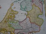 ets kleur kaart Vereenigde Nederlanden, Tirion 1752, Boeken, Gelezen, Verzenden, Voor 1800, Landkaart