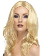 Blonde pruik Superstar  lang, Kleding | Dames, Ophalen of Verzenden, Nieuw