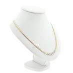 Gouden platte gourmet schakel collier met diamant; 0,50 c..., Gebruikt, Overige kleuren, Ophalen of Verzenden, Met edelsteen