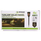 Benson Set van 4 LED solar tuinlampen - fakkel - flikkere..., Tuin en Terras, Ophalen of Verzenden, Nieuw