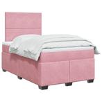 vidaXL Boxspring met matras fluweel roze 120x200 cm, Verzenden, Nieuw, Twijfelaar, 120 cm