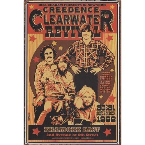 Concert Bord - Creedence Clearwater Revival Tour 1968, Verzamelen, Muziek, Artiesten en Beroemdheden, Poster, Artwork of Schilderij