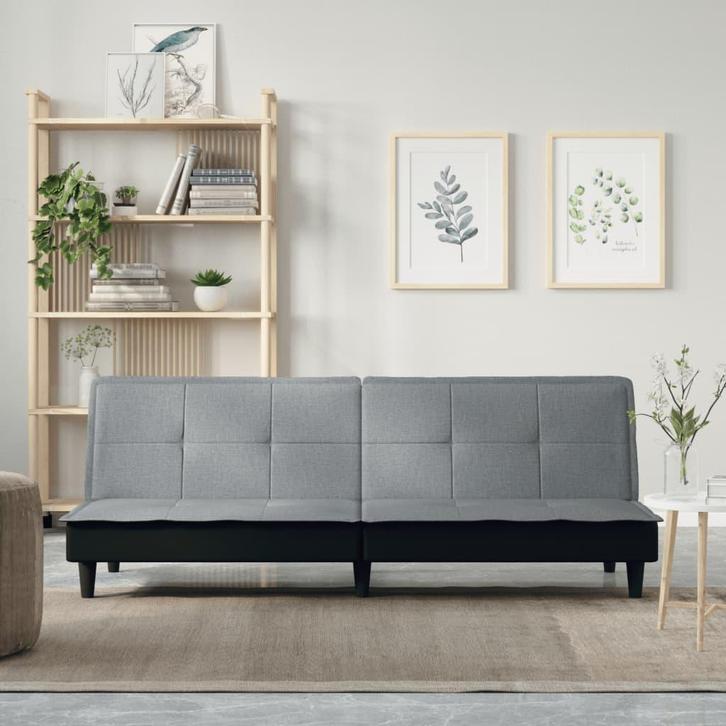 vidaXL Slaapbank stof lichtgrijs, Huis en Inrichting, Banken | Bankstellen, Nieuw, 200 tot 250 cm, Stof, Verzenden