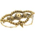 Vintage gouden broche met Zeeuwse knopen, Ophalen of Verzenden, Gebruikt, Overige kleuren, Goud